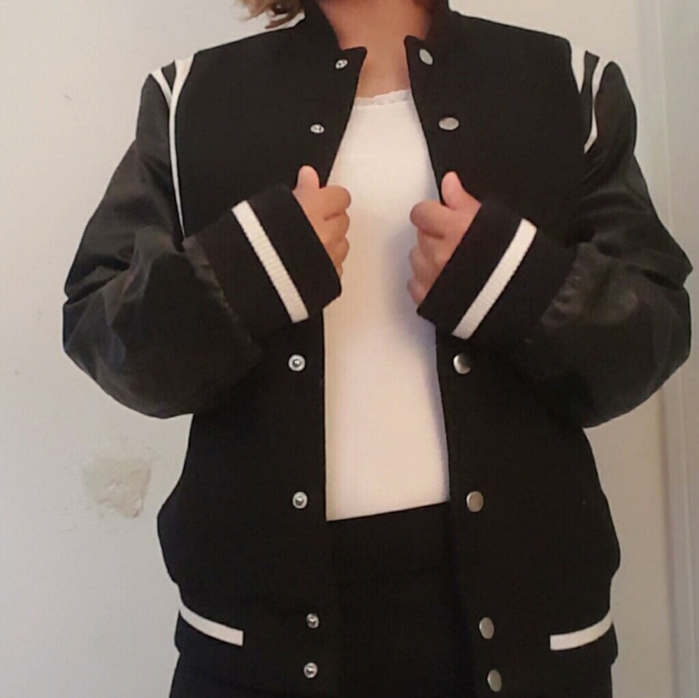 Black and White Varsity Jacket